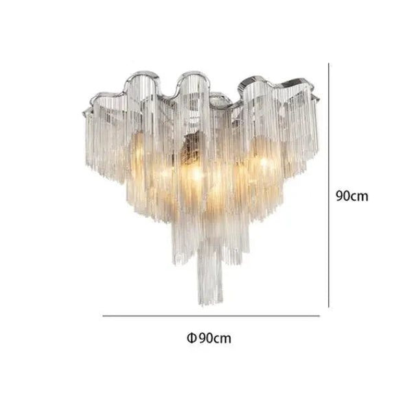 Aluminium Fringed Chandelier: Elegant and Timeless Design-Ceiling Chandelier