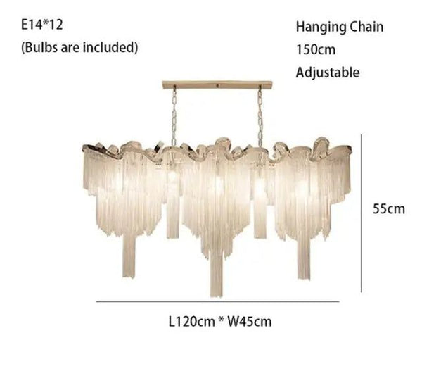 Aluminium Fringed Chandelier: Elegant and Timeless Design-Ceiling Chandelier