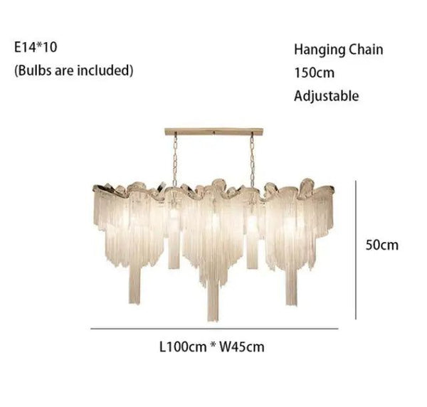 Aluminium Fringed Chandelier: Elegant and Timeless Design-Ceiling Chandelier