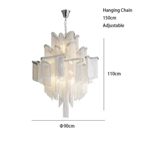 Aluminium Fringed Chandelier: Elegant and Timeless Design-Ceiling Chandelier