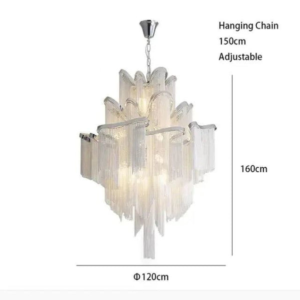 Aluminium Fringed Chandelier: Elegant and Timeless Design-Ceiling Chandelier