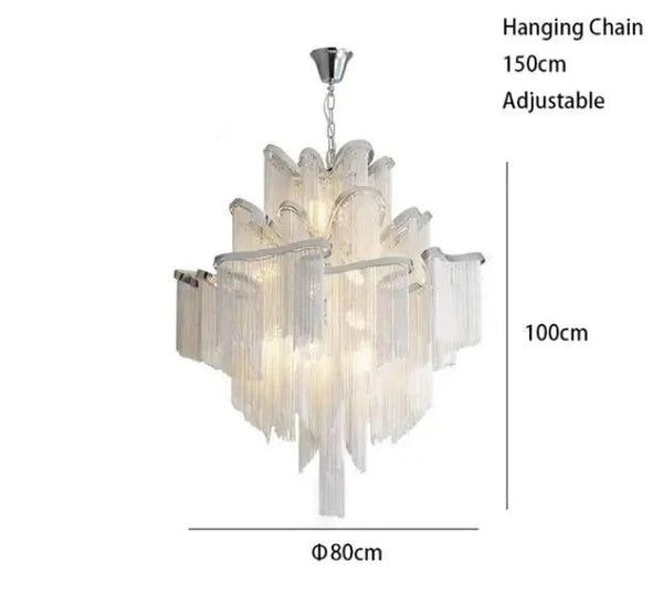 Aluminium Fringed Chandelier: Elegant and Timeless Design-Ceiling Chandelier