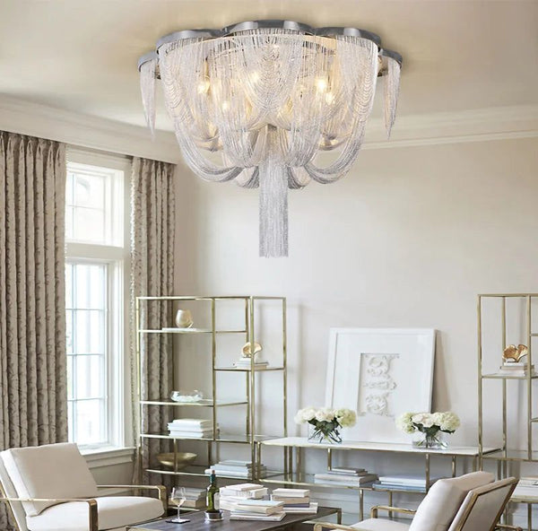 Aluminium Fringed Chandelier: Elegant and Timeless Design-Ceiling Chandelier