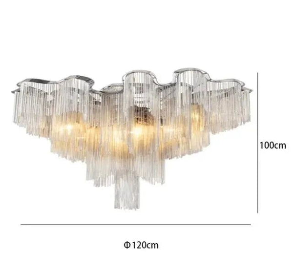 Aluminium Fringed Chandelier: Elegant and Timeless Design-Ceiling Chandelier