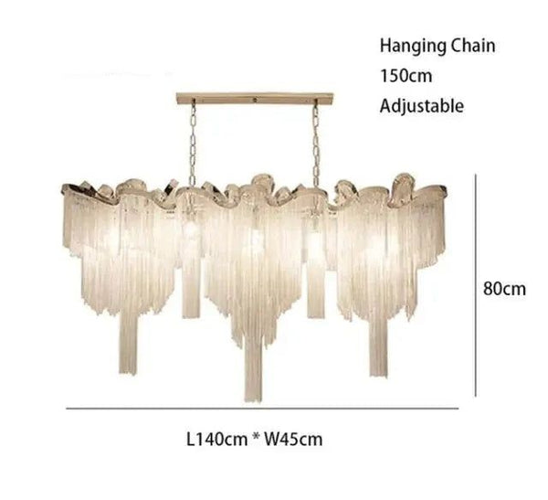 Aluminium Fringed Chandelier: Elegant and Timeless Design-Ceiling Chandelier