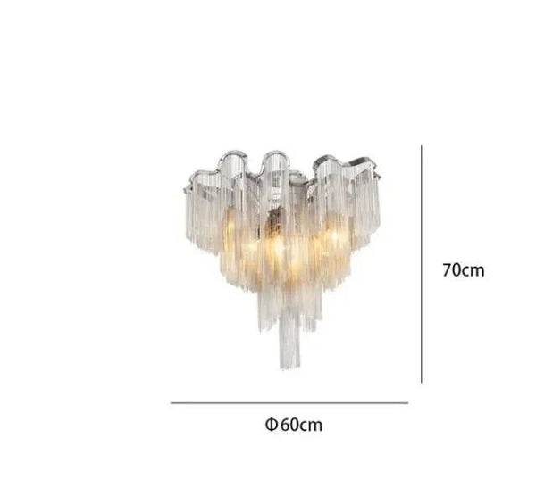 Aluminium Fringed Chandelier: Elegant and Timeless Design-Ceiling Chandelier