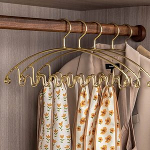 Aluminum Alloy Wave Shaped 5pcs Clothes Hanger-Drying Racks & Hangers