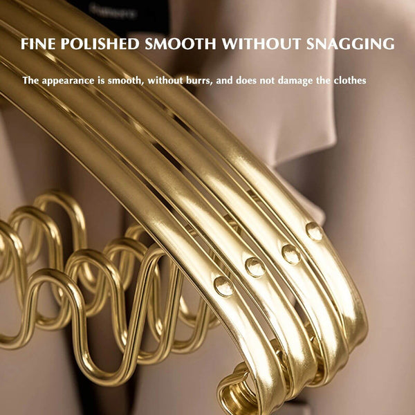 Aluminum Alloy Wave Shaped 5pcs Clothes Hanger-Drying Racks & Hangers