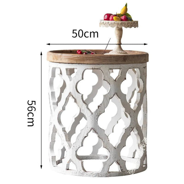 American Retro Solid Oak Wood Coffee Table Set-Coffee Table