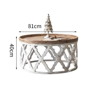 American Retro Solid Oak Wood Coffee Table Set-Coffee Table