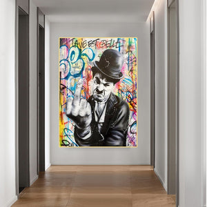 Angry Chaplin Canvas Wall Art-Wall Posters