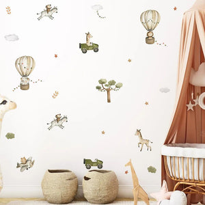 Animal Balloon Wall Stickers - Nursery Room Decoration for Kids-