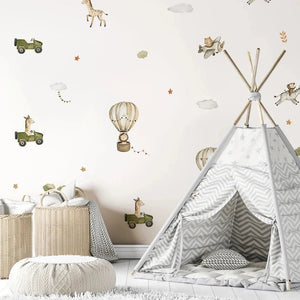 Animal Balloon Wall Stickers - Nursery Room Decoration for Kids-