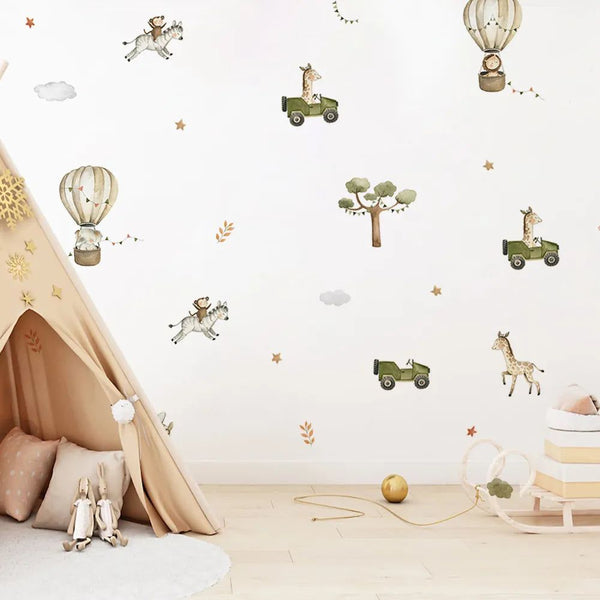 Animal Balloon Wall Stickers - Nursery Room Decoration for Kids-