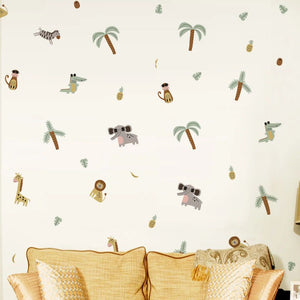 Animal Wall Stickers for Kids Room - Cartoon Elephant, Monkey, Crocodile-