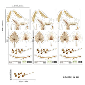 Animals Boho Dry Floral Wall Stickers - Perfect Decor-Kids Nursery Bohemian Wall Decals