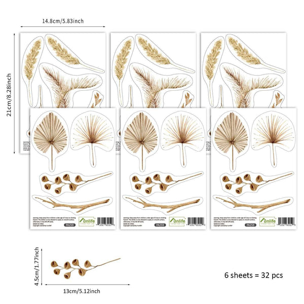 Animals Boho Dry Floral Wall Stickers - Perfect Decor-Kids Nursery Bohemian Wall Decals