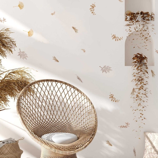 Animals Boho Leaves Kids Wall Stickers - Creative Room Decor-Kids Nursery Bohemian Wall Decals