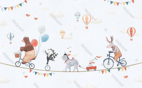 Animals Circus Kids Room Wallpaper Mural-Kids Room Wallpaper