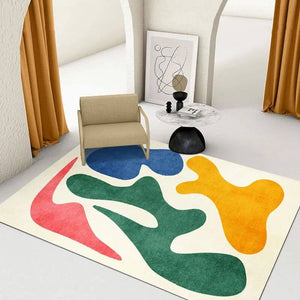 Artistic Abstract Lamb Wool Area Rug - Plush & Contemporary Elegance-Rugs & Carpets