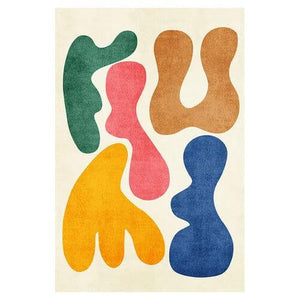 Artistic Abstract Lamb Wool Area Rug - Plush & Contemporary Elegance-Rugs & Carpets