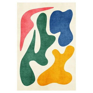 Artistic Abstract Lamb Wool Area Rug - Plush & Contemporary Elegance-Rugs & Carpets