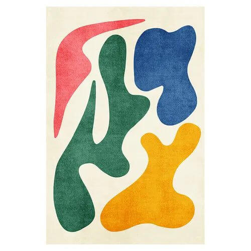 Artistic Abstract Lamb Wool Area Rug - Plush & Contemporary Elegance-Rugs & Carpets