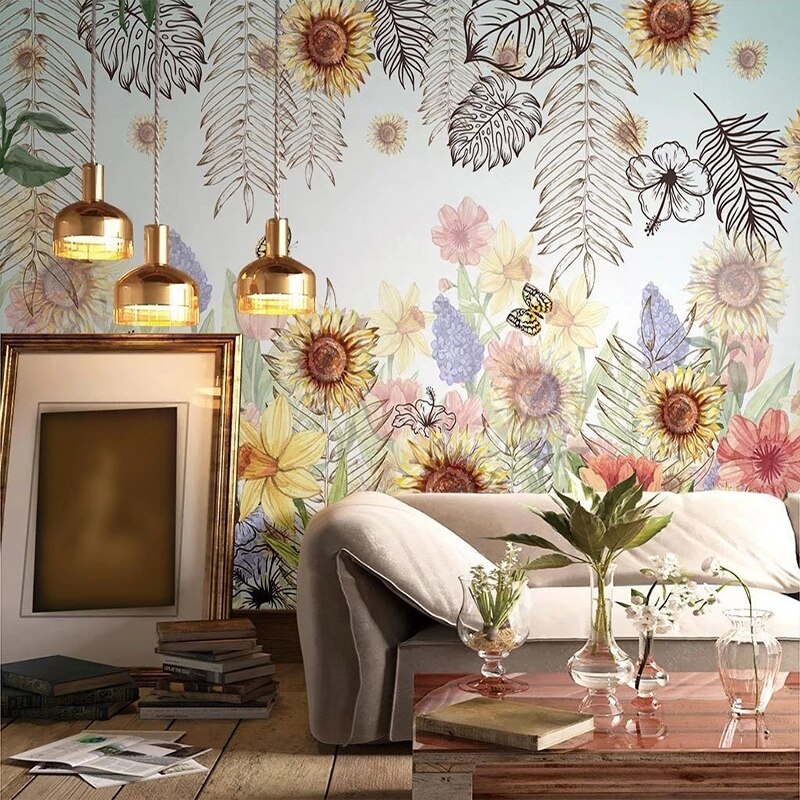 Artistic Leaf Wallpaper for Home Wall Decor-Flower & Leaf Wallpaper