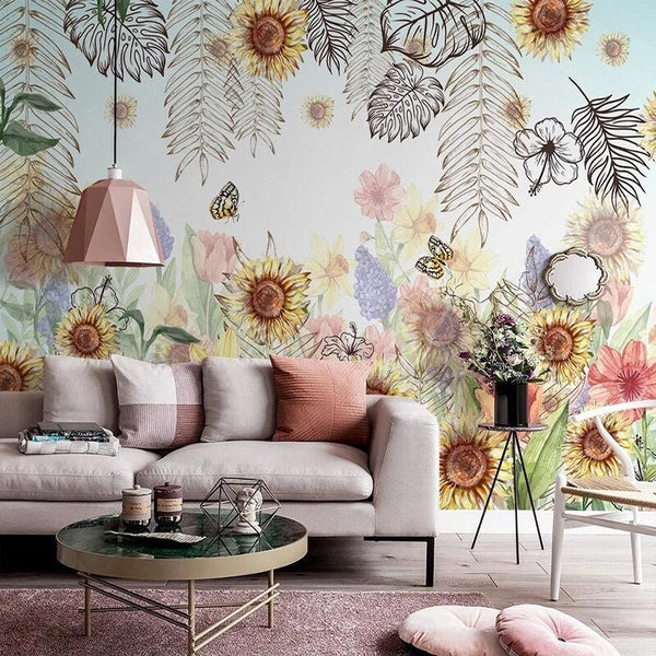 Artistic Leaf Wallpaper for Home Wall Decor-Flower & Leaf Wallpaper