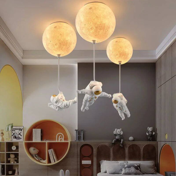 Astronaut Moon Ceiling Light for Kids Room-Kids Room Nursery Lighting