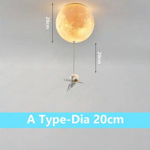 Astronaut Moon Ceiling Light for Kids Room-Kids Room Nursery Lighting