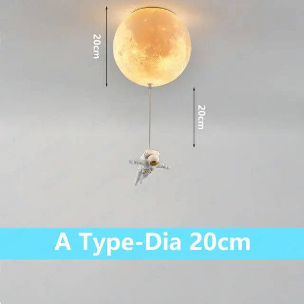 Astronaut Moon Ceiling Light for Kids Room-Kids Room Nursery Lighting