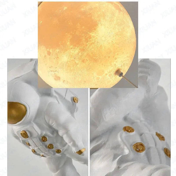 Astronaut Moon Ceiling Light for Kids Room-Kids Room Nursery Lighting