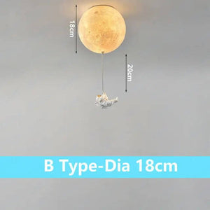 Astronaut Moon Ceiling Light for Kids Room-Kids Room Nursery Lighting