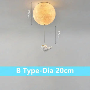 Astronaut Moon Ceiling Light for Kids Room-Kids Room Nursery Lighting