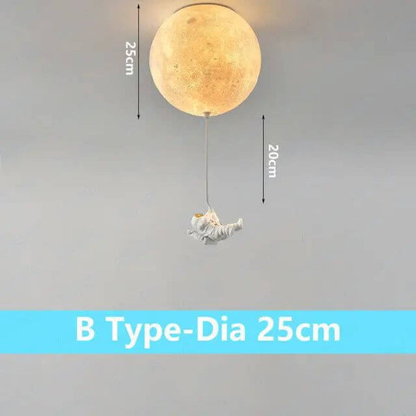 Astronaut Moon Ceiling Light for Kids Room-Kids Room Nursery Lighting