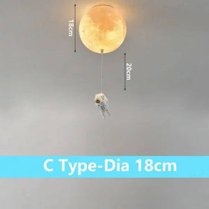 Astronaut Moon Ceiling Light for Kids Room-Kids Room Nursery Lighting