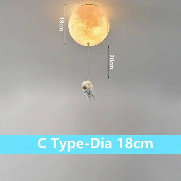 Astronaut Moon Ceiling Light for Kids Room-Kids Room Nursery Lighting