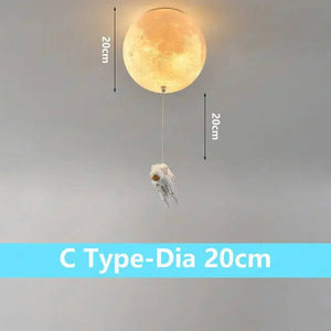 Astronaut Moon Ceiling Light for Kids Room-Kids Room Nursery Lighting