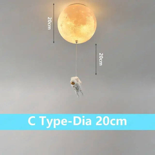 Astronaut Moon Ceiling Light for Kids Room-Kids Room Nursery Lighting
