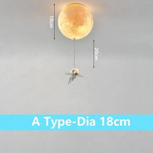 Astronaut Moon Ceiling Light for Kids Room-Kids Room Nursery Lighting
