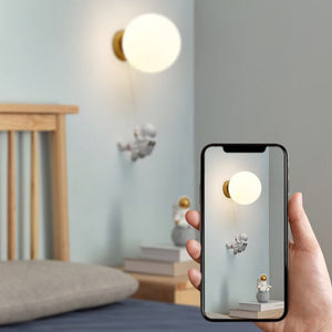 Astronaut on Moon Wall Lamp - Kids Room Lighting-Kids Room Nursery Lighting