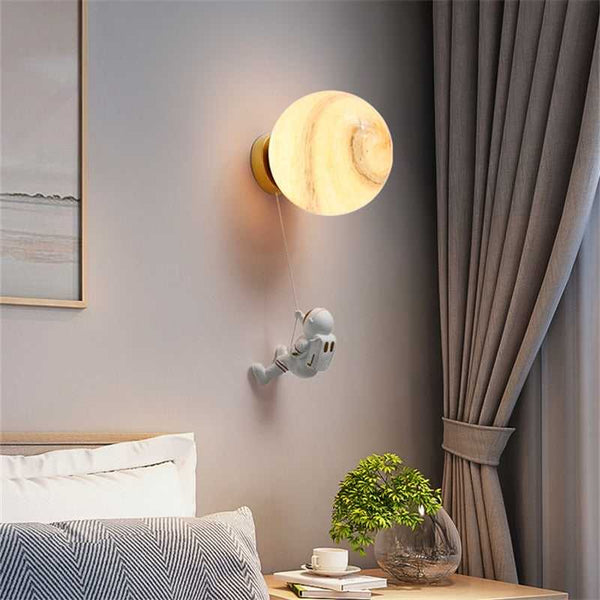 Astronaut on Moon Wall Lamp - Kids Room Lighting-Kids Room Nursery Lighting