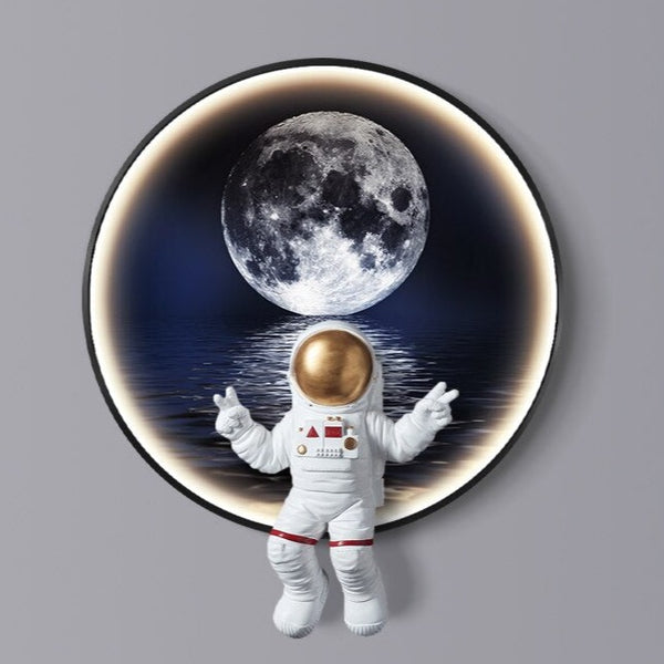 Astronaut on Moon Wall Light: Illuminate with Space-Kids Room Nursery Lighting