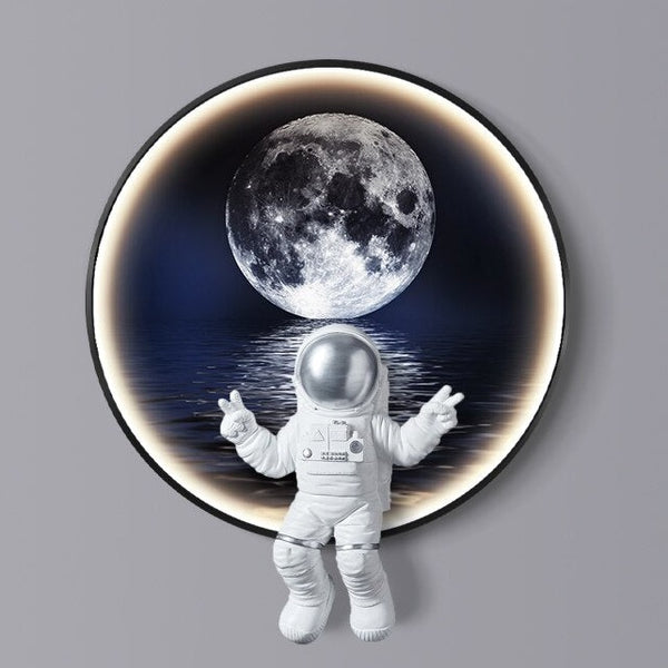 Astronaut on Moon Wall Light: Illuminate with Space-Kids Room Nursery Lighting