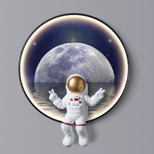 Astronaut on Moon Wall Light: Illuminate with Space-Kids Room Nursery Lighting