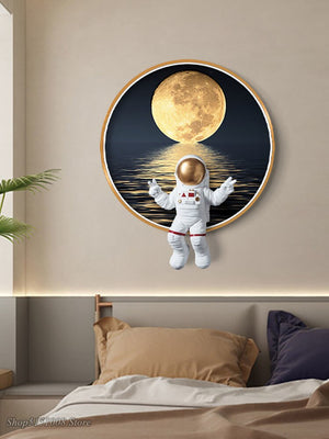 Astronaut on Moon Wall Light: Illuminate with Space-Kids Room Nursery Lighting