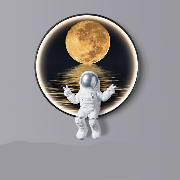 Astronaut on Moon Wall Light: Illuminate with Space-Kids Room Nursery Lighting
