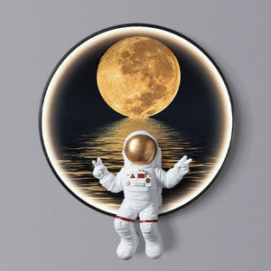 Astronaut on Moon Wall Light: Illuminate with Space-Kids Room Nursery Lighting