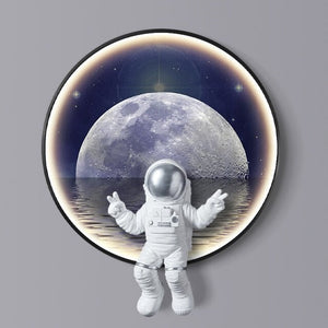 Astronaut on Moon Wall Light: Illuminate with Space-Kids Room Nursery Lighting